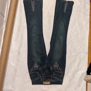 bell bottoms mid rise with sequins
